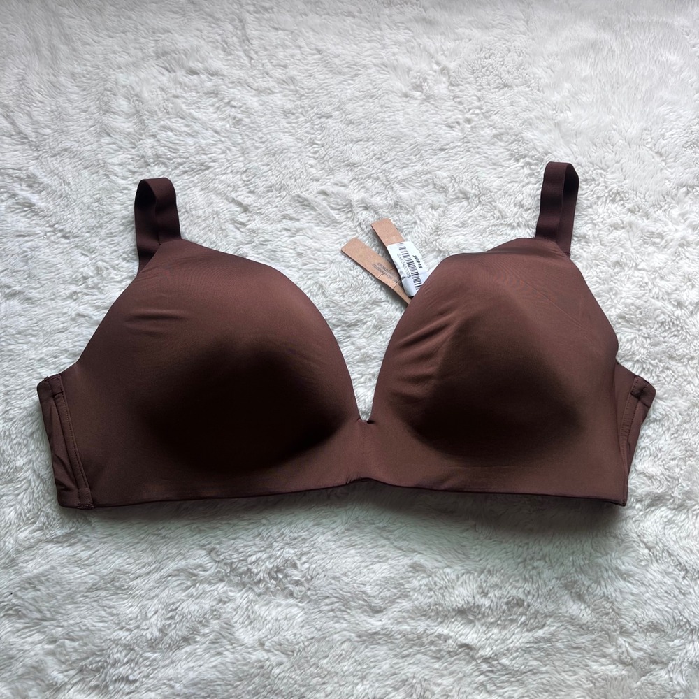 SKIMS Women's Wireless Form T-Shirt Bra Cocoa Brown Size 34H BR-LIG-10680W NEW - Picture 1 of 10